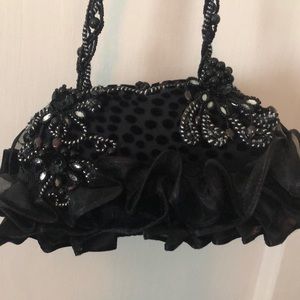 Funky black evening bag- Mary Frances